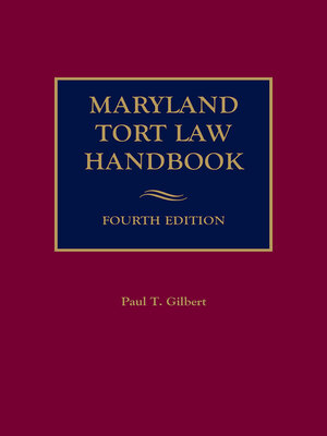 cover image of Maryland Tort Law Handbook